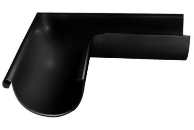 Угол желоба внешний GL PE 90 гр 125 мм RAL 9005 черный