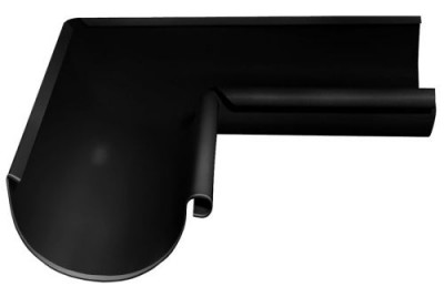 Угол желоба внутренний GL PE 90 гр 125 мм RAL 9005 черный