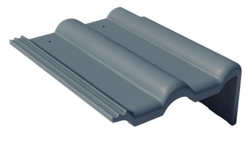 Боковая цементно-песчаная черепица Braas Фр правая, графит — 1