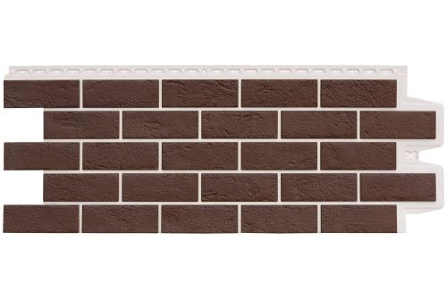 Фасадная панель Grand Line Состаренный кирпич Design Plus каштан с белым швом — 1