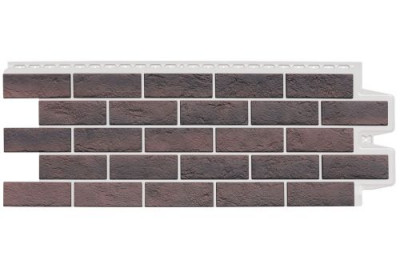 Фасадная панель Grand Line Состаренный кирпич Design Plus кофе с белым швом