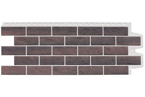 Фасадная панель Grand Line Состаренный кирпич Design Plus кофе с белым швом — 1