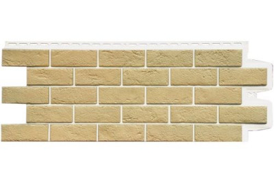 Фасадная панель Grand Line Состаренный кирпич Design Plus ваниль с белым швом