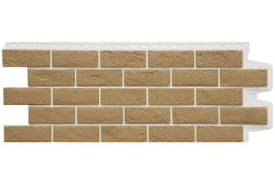Фасадная панель Grand Line Состаренный кирпич Design Plus солома с белым швом