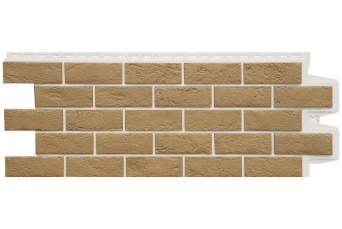Фасадная панель Grand Line Состаренный кирпич Design Plus солома с белым швом — 1