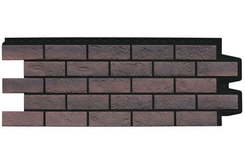 Фасадная панель Grand Line Состаренный кирпич Design Plus кофе с черным швом — 1