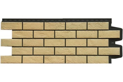 Фасадная панель Grand Line Состаренный кирпич Design Plus ваниль с черным швом