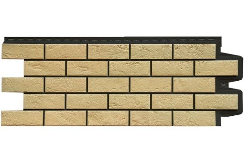 Фасадная панель Grand Line Состаренный кирпич Design Plus ваниль с черным швом — 1