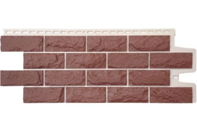 Фасадная панель Grand Line Колотый камень Design Plus корица с белым швом