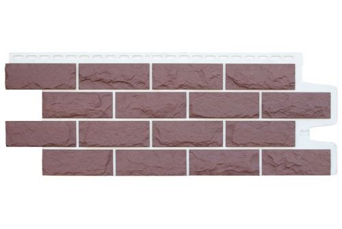 Фасадная панель Grand Line Колотый камень Design Plus каштан с белым швом — 1