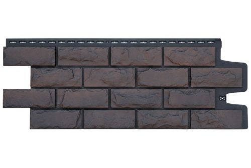 Фасадная панель Grand Line Колотый камень Design Plus трюфель с черным швом — 1