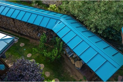 Кликфальц Pro Grand Line 0,45 PE с пленкой на замках RAL 5021 водная синь — 2