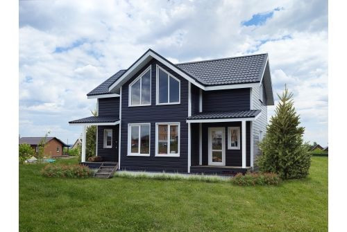 Металлочерепица Классик ("Classic") v01 0,5 Rooftop Бархат RAL 7016 антрацитово-серый — 2