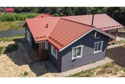 Металлочерепица Классик ("Classic") v01 0,5 Satin Matt RAL 8004 терракота — 2