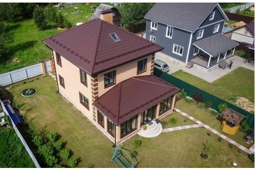 Металлочерепица Классик ("Classic") v01 0,5 Velur X RAL 8017 шоколад — 2