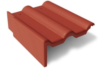 Боковая цементно-песчаная черепица Braas Фр левая, вишня