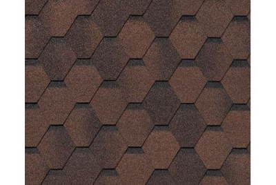 Черепица гибкая RoofShield Фемили Эко Лайт Стандарт коричневый с оттенением