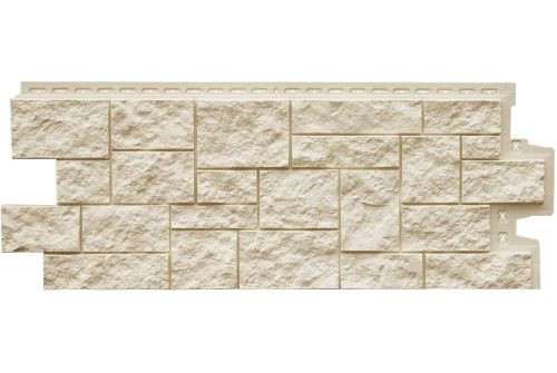 Фасадная панель Grand Line Дикий камень Classic молочный — 1