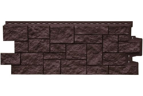 Фасадная панель Grand Line Дикий камень Classic шоколадный — 1