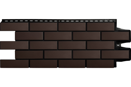 Фасадная панель Grand Line Клинкерный кирпич Design шоколадный со швом RAL 9005 — 1
