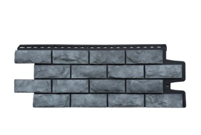 Фасадная панель Grand Line Колотый камень Design Plus антрацит c черным швом