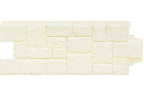 Фасадная панель Grand Line Крупный камень Classic молочный — 1