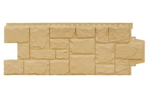 Фасадная панель Grand Line Крупный камень Classic песочный — 1