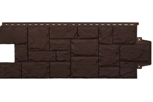Фасадная панель Grand Line Крупный камень Classic шоколадный — 1