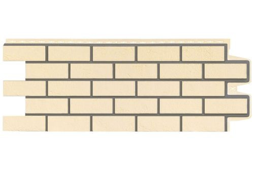 Фасадная панель Grand Line Состаренный кирпич Design бежевый со швом RAL 7006 — 1