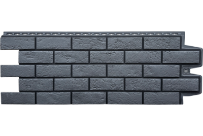 Фасадная панель Grand Line Состаренный кирпич Design графит со швом RAL 9005