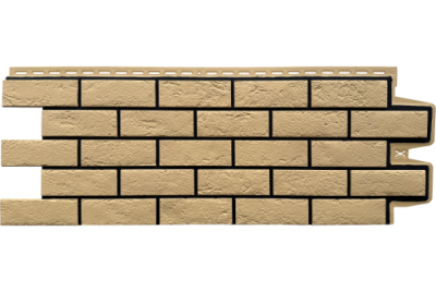 Фасадная панель Grand Line Состаренный кирпич Design песочный со швом RAL 9005