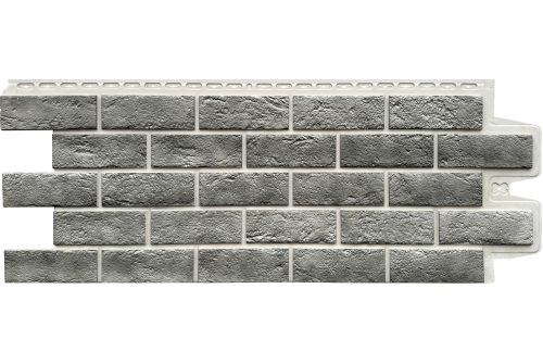 Фасадная панель Grand Line Состаренный кирпич Design Plus гранит с белым швом — 1