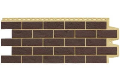 Фасадная панель Grand Line Состаренный кирпич Design Plus каштан с песочным швом