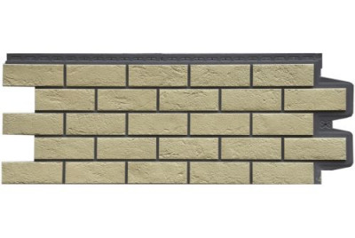 Фасадная панель Grand Line Состаренный кирпич Design Plus ваниль с темно-бежевым швом