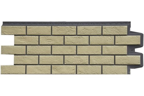 Фасадная панель Grand Line Состаренный кирпич Design Plus ваниль с темно-бежевым швом — 1