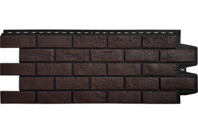 Фасадная панель Grand Line Состаренный кирпич Design шоколадный со швом RAL 9005
