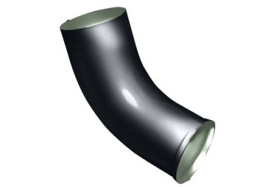 Колено стока GL PE 90 мм RAL 7024 мокрый асфальт