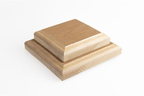 Комплект крышка-юбка для столба ДПК Grand Line 3D 100х100мм Орех — 1