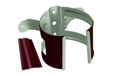 Кронштейн трубы на дерево GL PE 90 мм RAL 3005 красное вино