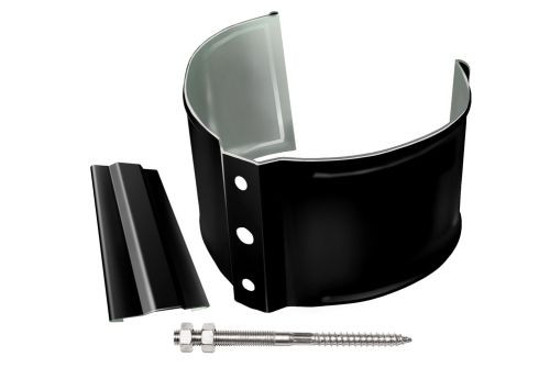 Кронштейн трубы на кирпич GL PE 90 мм RAL 9005 черный — 1