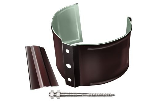 Кронштейн трубы на кирпич GL PE 90 мм RAL 8017 шоколад — 1