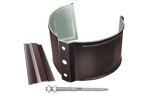 Кронштейн трубы на кирпич GL PE 90 мм RR 32 темно-коричневый — 1