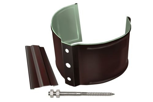 Кронштейн трубы на кирпич GL PE Matt 90 мм RAL 8017 шоколад — 1