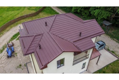 Металлочерепица Классик ("Classic") v01 0,5 Drap RAL 8017 шоколад