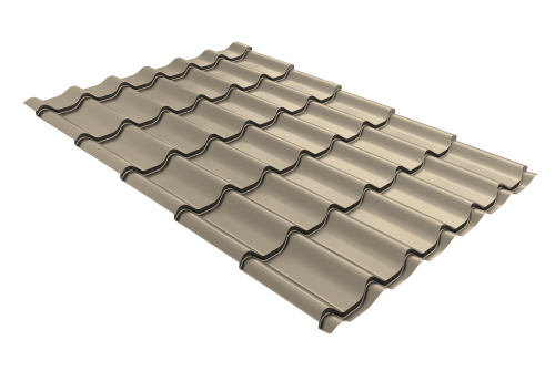 Металлочерепица Классик ("Classic") v01 0,5 Satin RAL 1015 светлая слоновая кость — 1