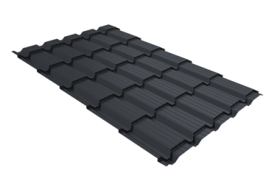 Металлочерепица "Квадро профи (Верховье)" ("Quadro Profi") v01 0,5 Drap RAL 7024 мокрый асфальт