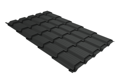 Металлочерепица "Квадро профи (Верховье)" ("Quadro Profi") v01 0,5 Drap TX RAL 7016 антрацитово-серый