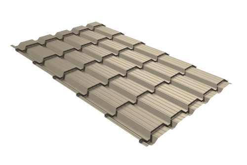 Металлочерепица "Квадро профи (Верховье)" ("Quadro Profi") v01 0,5 Satin RAL 1015 светлая слоновая кость — 1