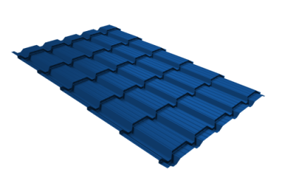 Металлочерепица "Квадро профи (Верховье)" ("Quadro Profi") v01 0,5 Satin RAL 5005 сигнальный синий