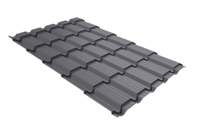 Металлочерепица "Квадро профи (Верховье)" ("Quadro Profi") v01 0,5 Satin RAL 7004 сигнальный серый